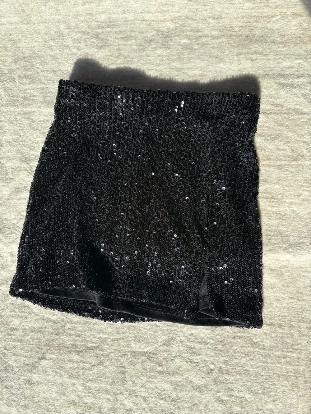 Art Class Girls Black Sequins Sparkle Skirt with Slit Size 6/6X
